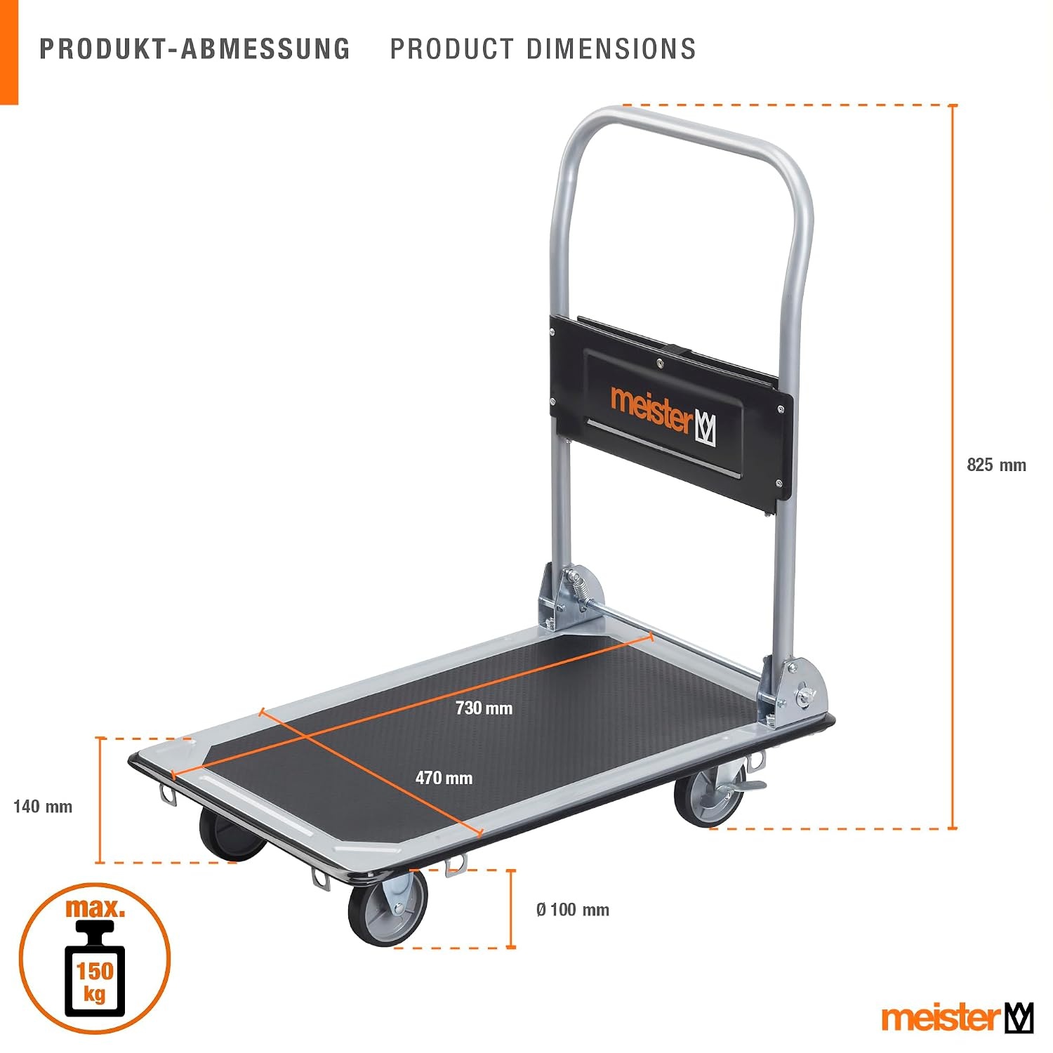 Chariot de transport pliable 300 kg - Jusqu'à 34% de réduction