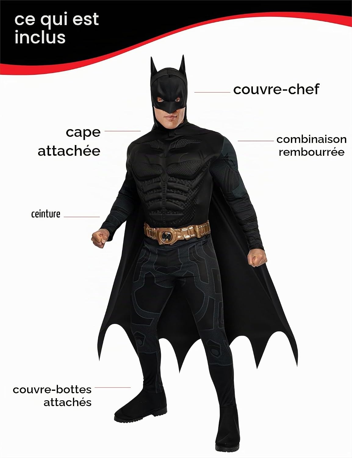 Costume de Batman Dark Knight pour Homme - XL - Jusqu'à -33% de remise
