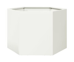 Vidaxl Jardinière hexagonale en acier 69x60x45cm - Blanc - Jusqu'à -34%