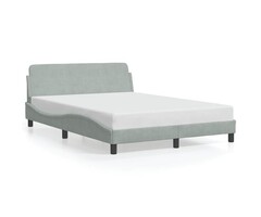 Vidaxl Cadre de lit Dover 140x190 cm velours gris - Jusqu'à -35%