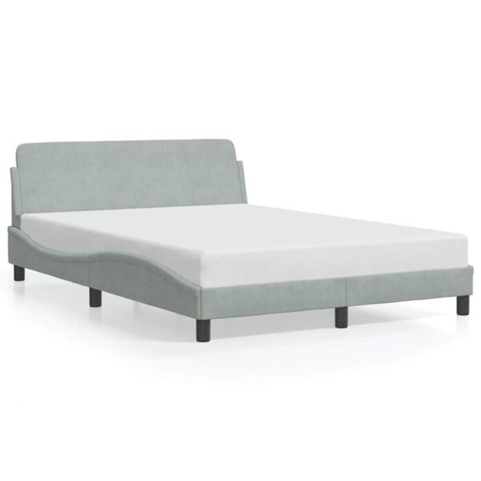 Vidaxl Cadre de lit Dover 140x190 cm velours gris - Jusqu'à -35%
