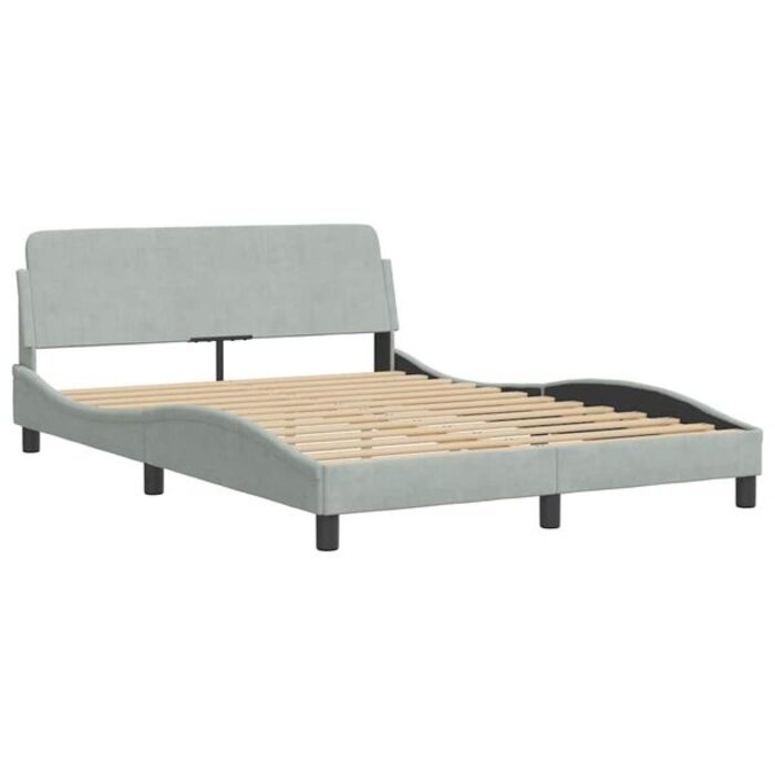 Vidaxl Cadre de lit Dover 140x190 cm velours gris - Jusqu'à -35%
