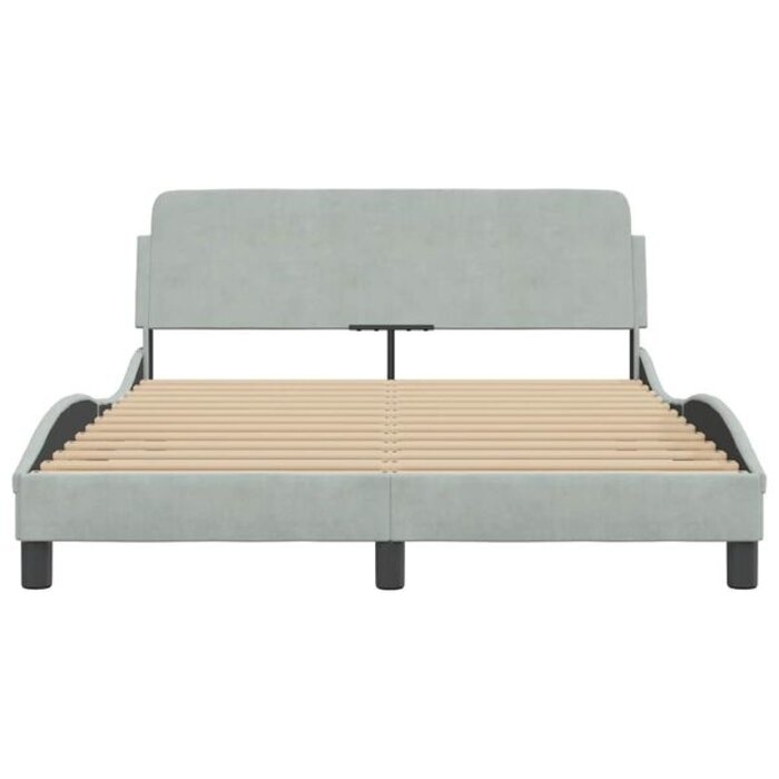 Vidaxl Cadre de lit Dover 140x190 cm velours gris - Jusqu'à -35%
