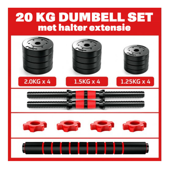 Viking Choice Kit d'haltères réglables 20 kg - Système 2-en-1 - Jusqu'à -37% sur l'outlet