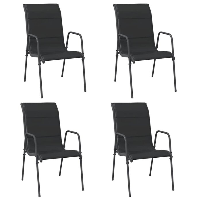 Vidaxl Lot de 4 chaises de jardin en acier et textilène - Jusqu'à -34%