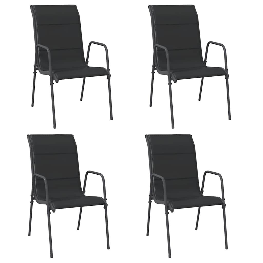Vidaxl Lot de 4 chaises de jardin en acier et textilène - Jusqu'à -34%