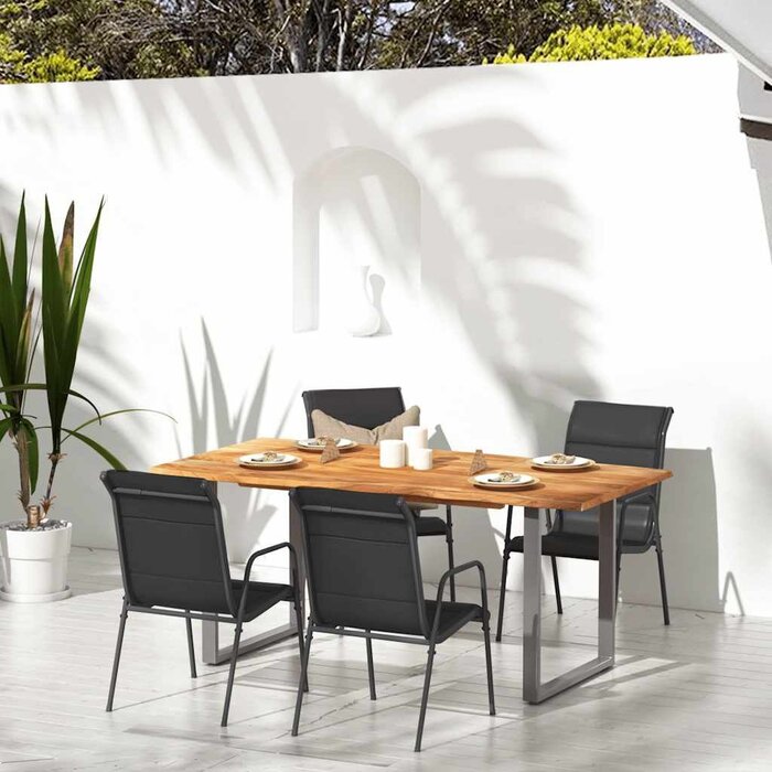 Vidaxl Lot de 4 chaises de jardin en acier et textilène - Jusqu'à -34%