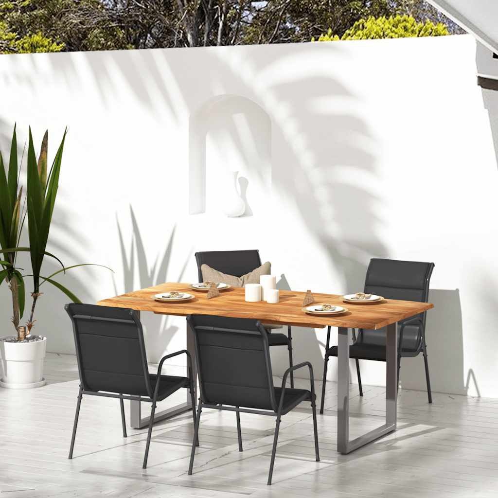 Vidaxl Lot de 4 chaises de jardin en acier et textilène - Jusqu'à -34%