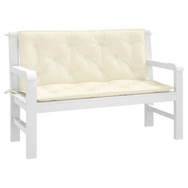 Vidaxl Lot de 2 coussins de jardin 120x50cm Blanc Crème - Jusqu'à -32% sur l'outlet