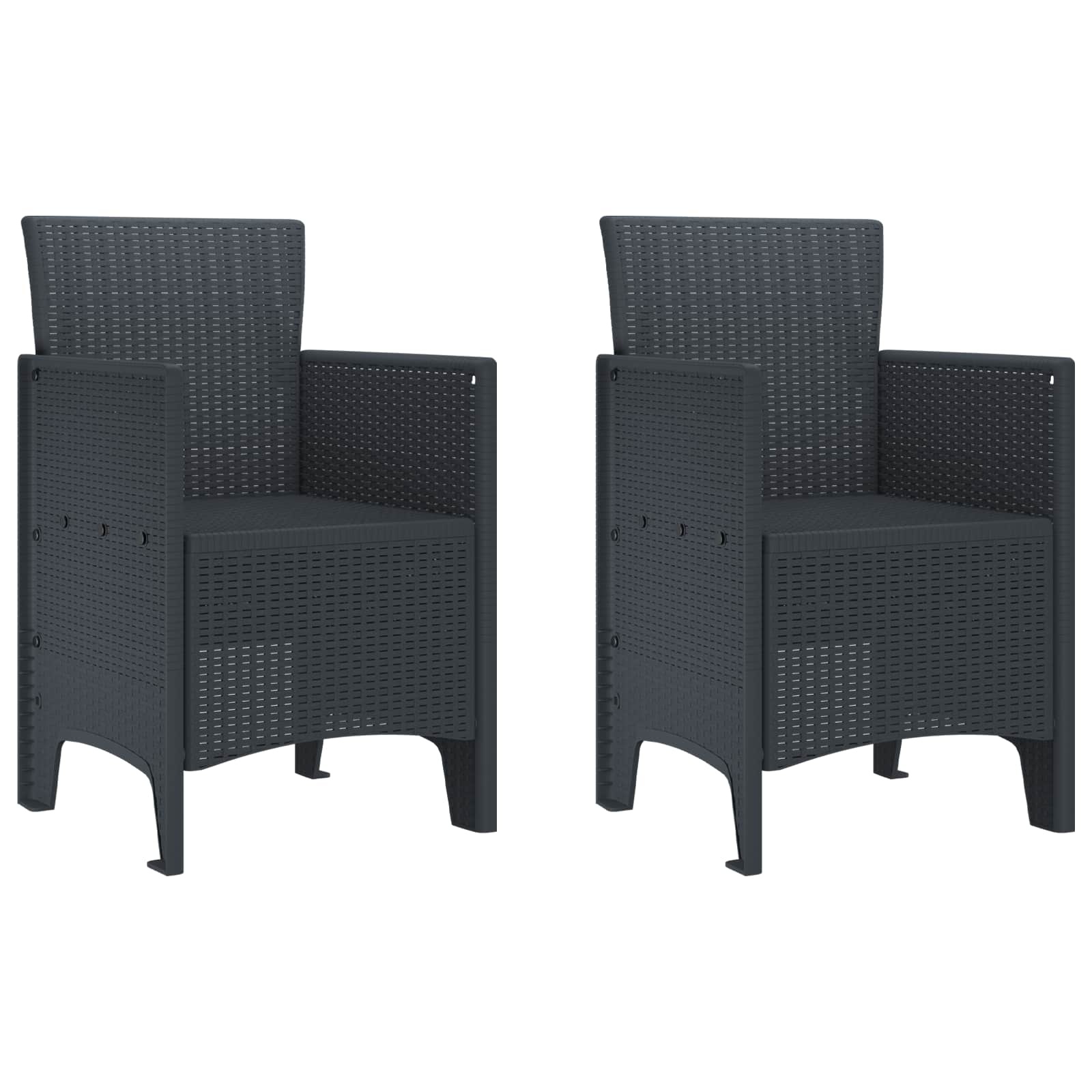 Vidaxl Lot de 2 chaises de jardin anthracite - Jusqu'à 34% de remise