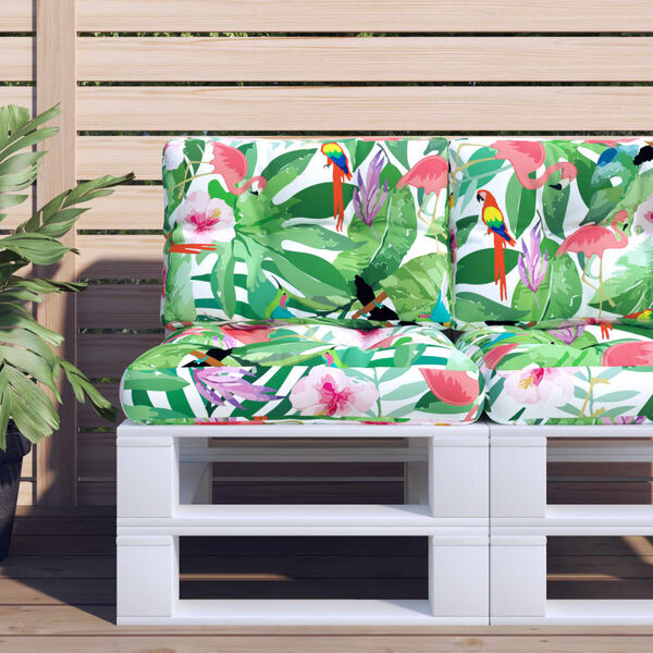 Vidaxl Lot de 2 coussins de palette fleuris 50x50cm - Jusqu'à 32% de remise