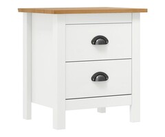 Vidaxl Table de chevet Hill en pin massif blanc - Jusqu'à 40% de réduction