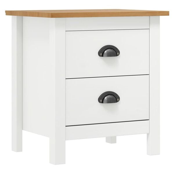 Vidaxl Table de chevet Hill en pin massif blanc - Jusqu'à 34 % de remise