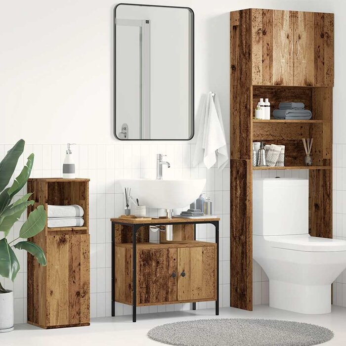 Vidaxl Meuble sous-vasque aspect vieux bois 60cm - Jusqu'à -34% sur votre salle de bain