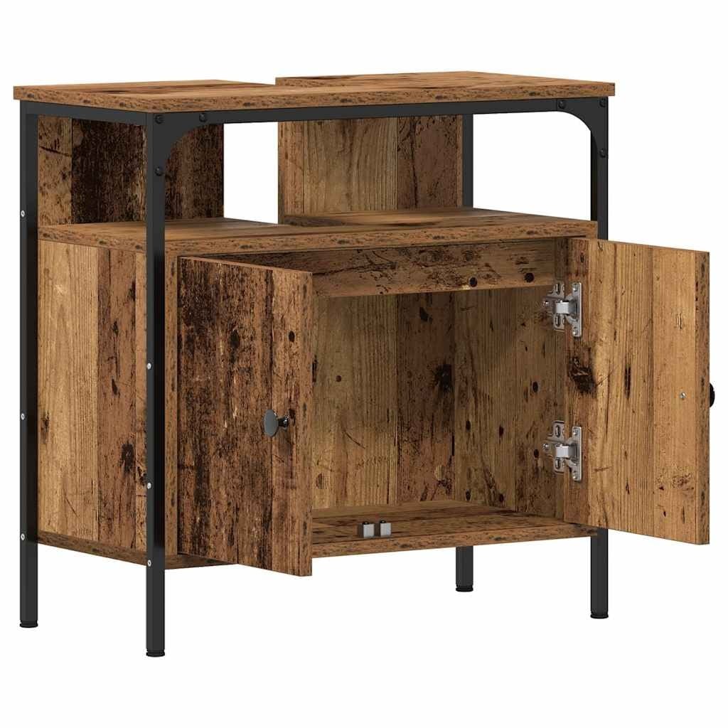 Vidaxl Meuble sous-vasque aspect vieux bois 60cm - Jusqu'à -34% sur votre salle de bain