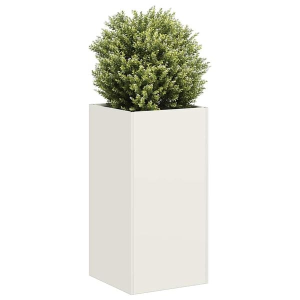 Vidaxl Jardinière sur pied 40x40x80 cm - Acier blanc - Jusqu'à -37%