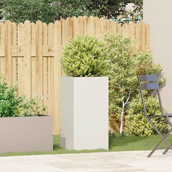Vidaxl Jardinière sur pied 40x40x80 cm - Acier blanc - Jusqu'à -37%