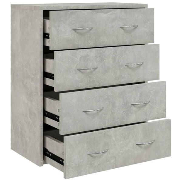 Vidaxl Commode 4 tiroirs gris béton - Jusqu'à -34% sur le prix outlet