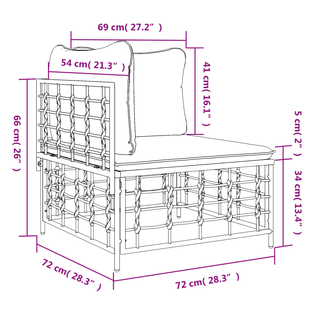 Vidaxl Canapé d'angle de jardin anthracite - Jusqu'à 34 % de réduction