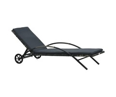 Vidaxl Bain de soleil en rotin anthracite - Dossier réglable - Jusqu'à -41%