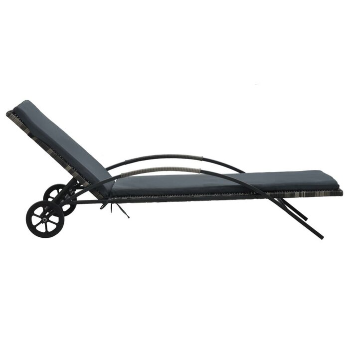Vidaxl Bain de soleil en rotin anthracite avec roues - Jusqu'à 35% de réduction