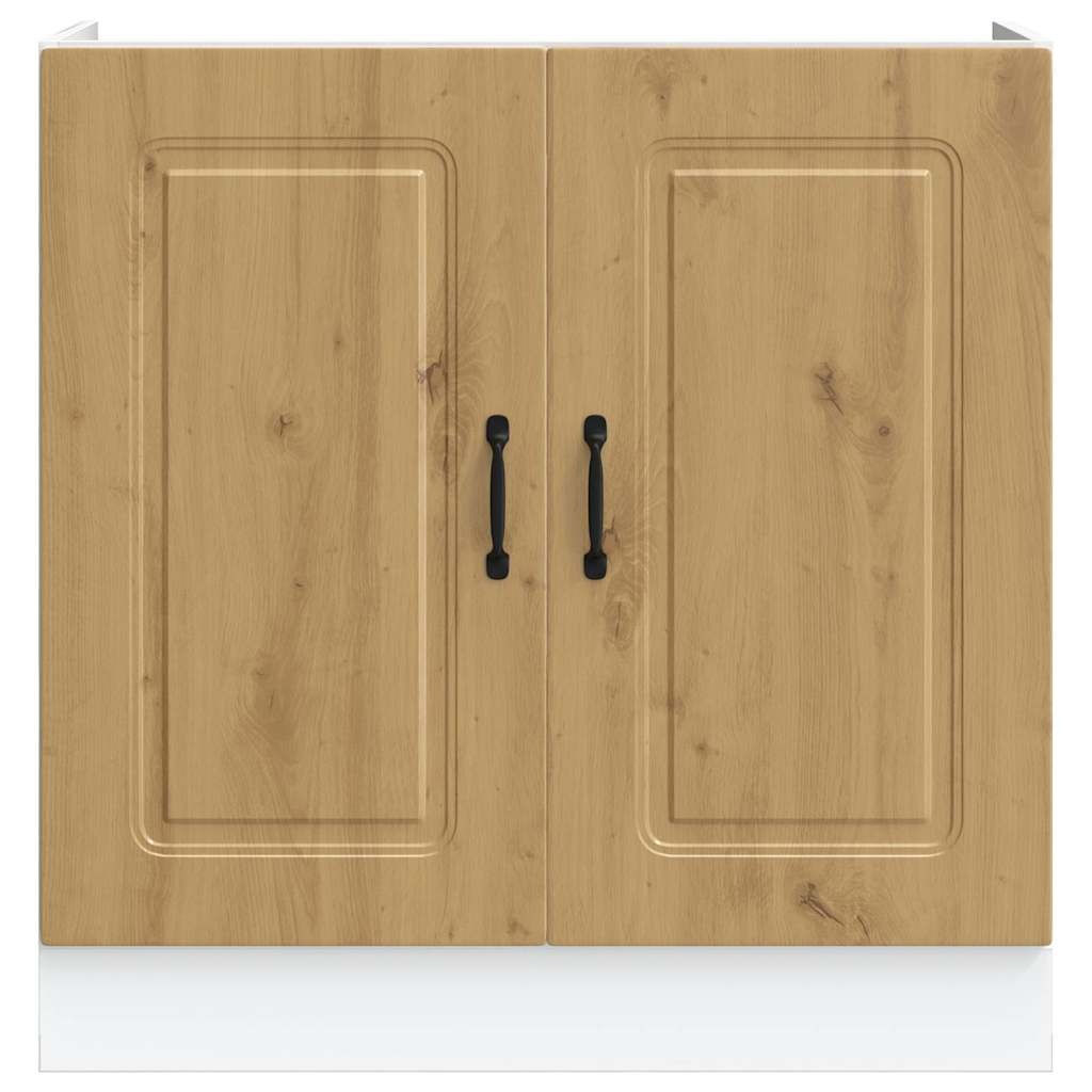 Vidaxl Meuble sous évier Kalmar 80 cm, chêne artisan - Jusqu'à 34 % de réduction