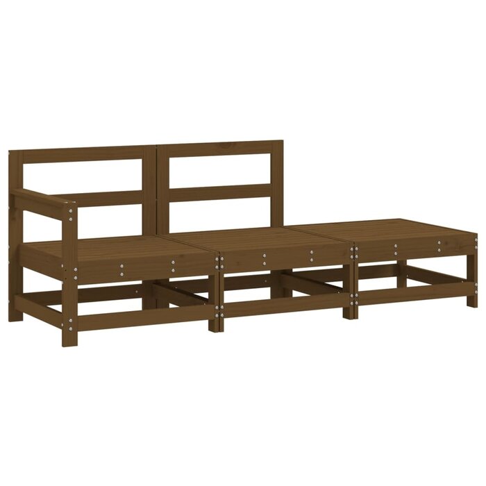 Vidaxl Ensemble salon de jardin 3 pièces bois massif miel - Jusqu'à -35%