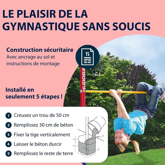 Double barre de gymnastique réglable pour jardin - Jusqu'à -35%