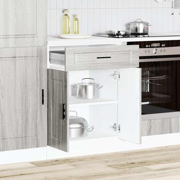 Vidaxl Meuble bas de cuisine Porto - Chêne sonoma gris - Jusqu'à 35% de remise
