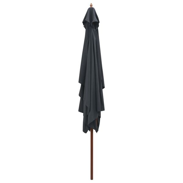Vidaxl Parasol rectangulaire 200x300 cm en bois anthracite - Jusqu'à -34%