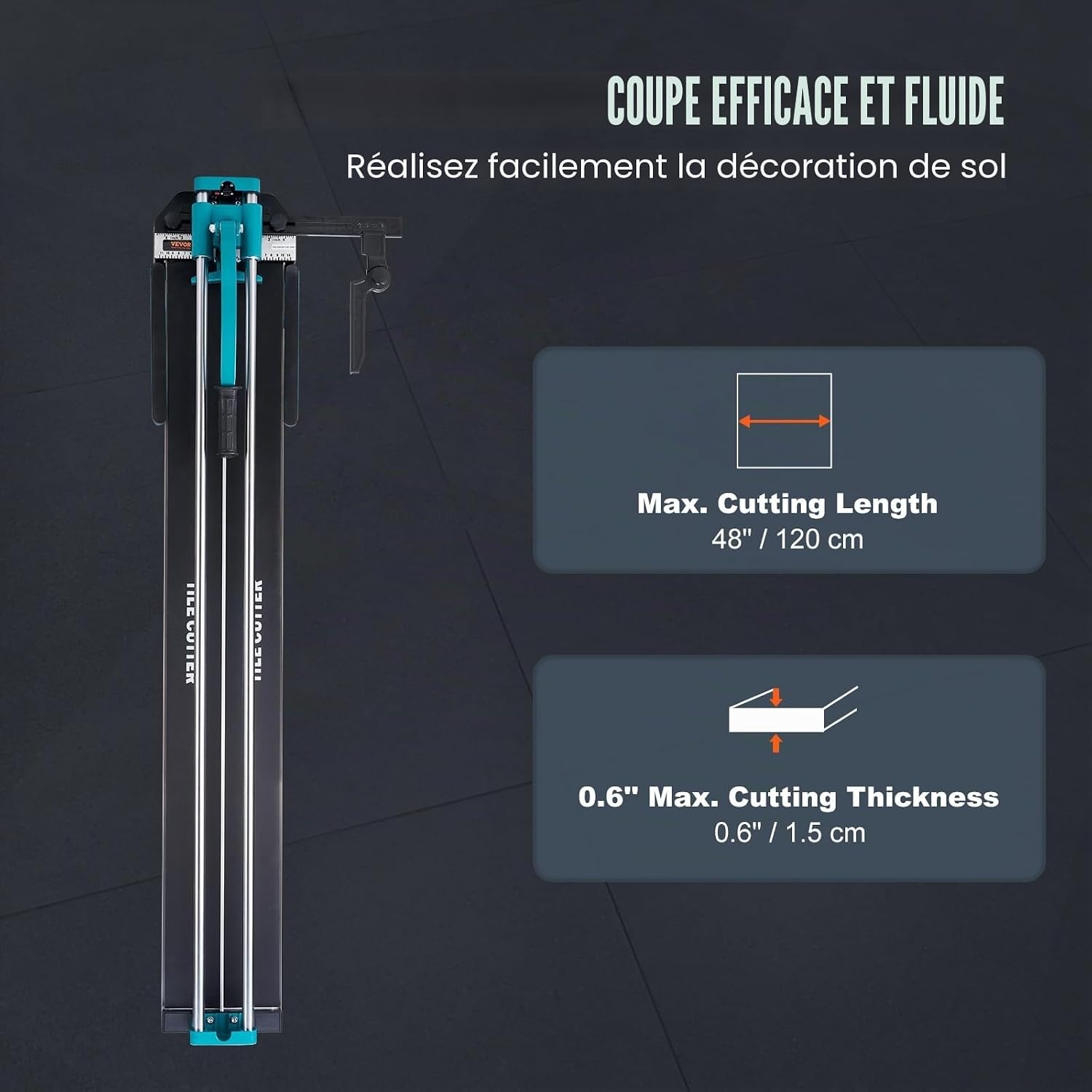Vevor Coupe-carreaux manuel 1200 mm infrarouge - Jusqu'à -35%