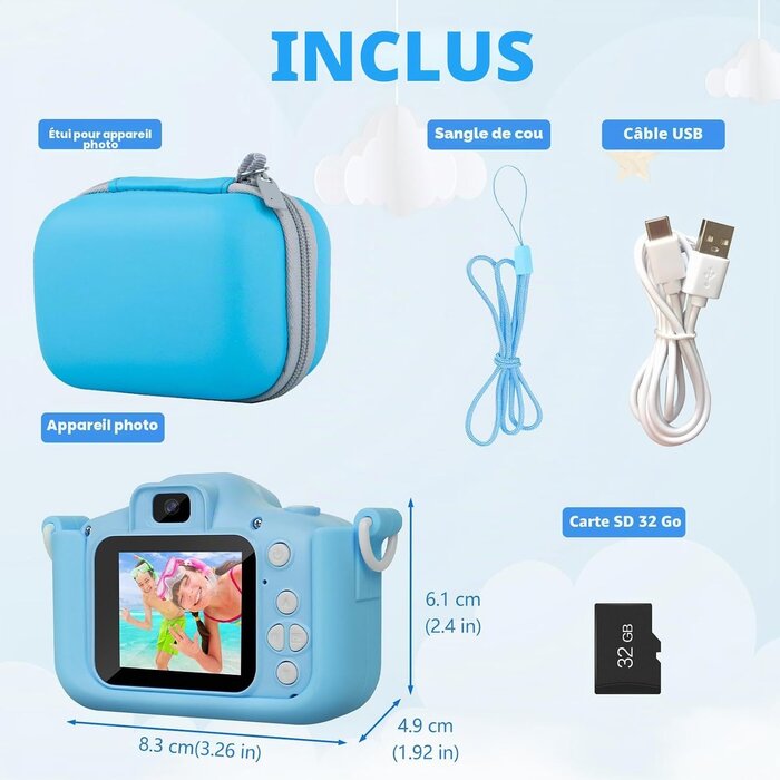 Appareil photo numérique enfant 1080p - Bleu - Jusqu'à -32% sur l'outlet