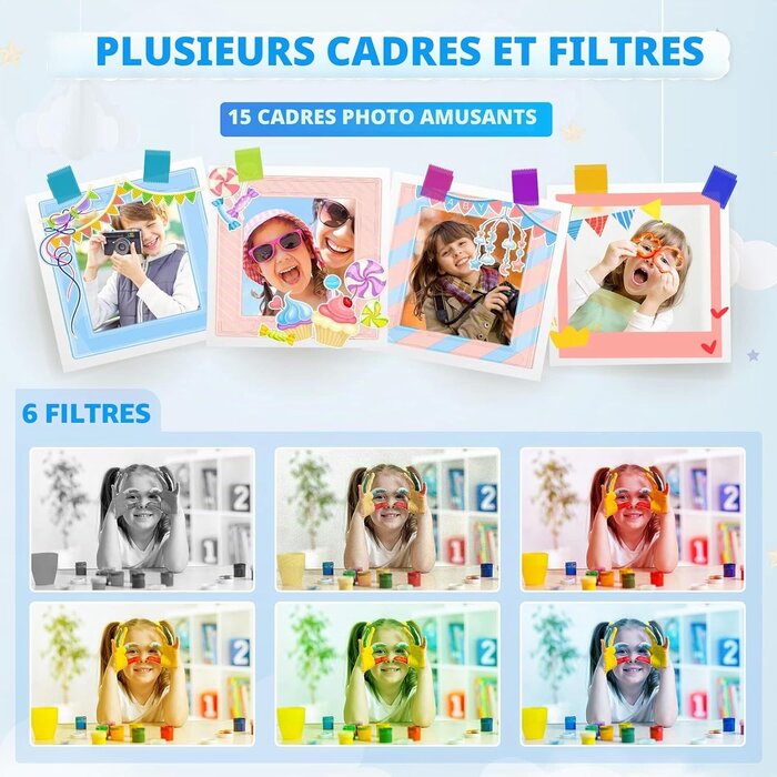 Appareil photo numérique enfant 1080p - Bleu - Jusqu'à -32% sur l'outlet