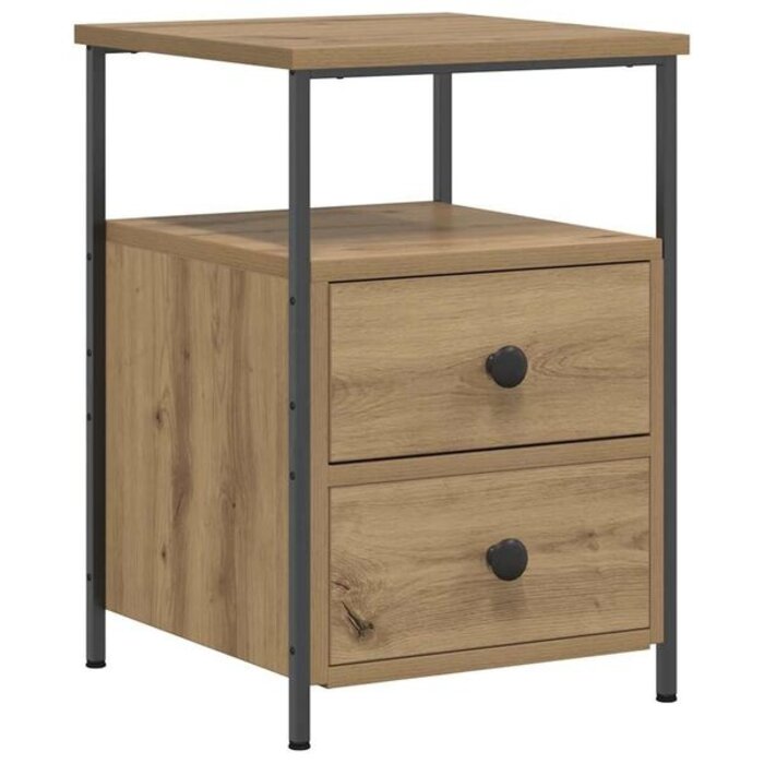 Vidaxl Table de chevet avec 2 tiroirs - Chêne artisan - Jusqu'à -34%