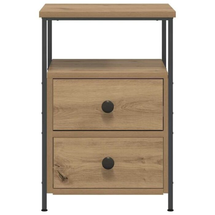 Vidaxl Table de chevet avec 2 tiroirs - Chêne artisan - Jusqu'à -34%