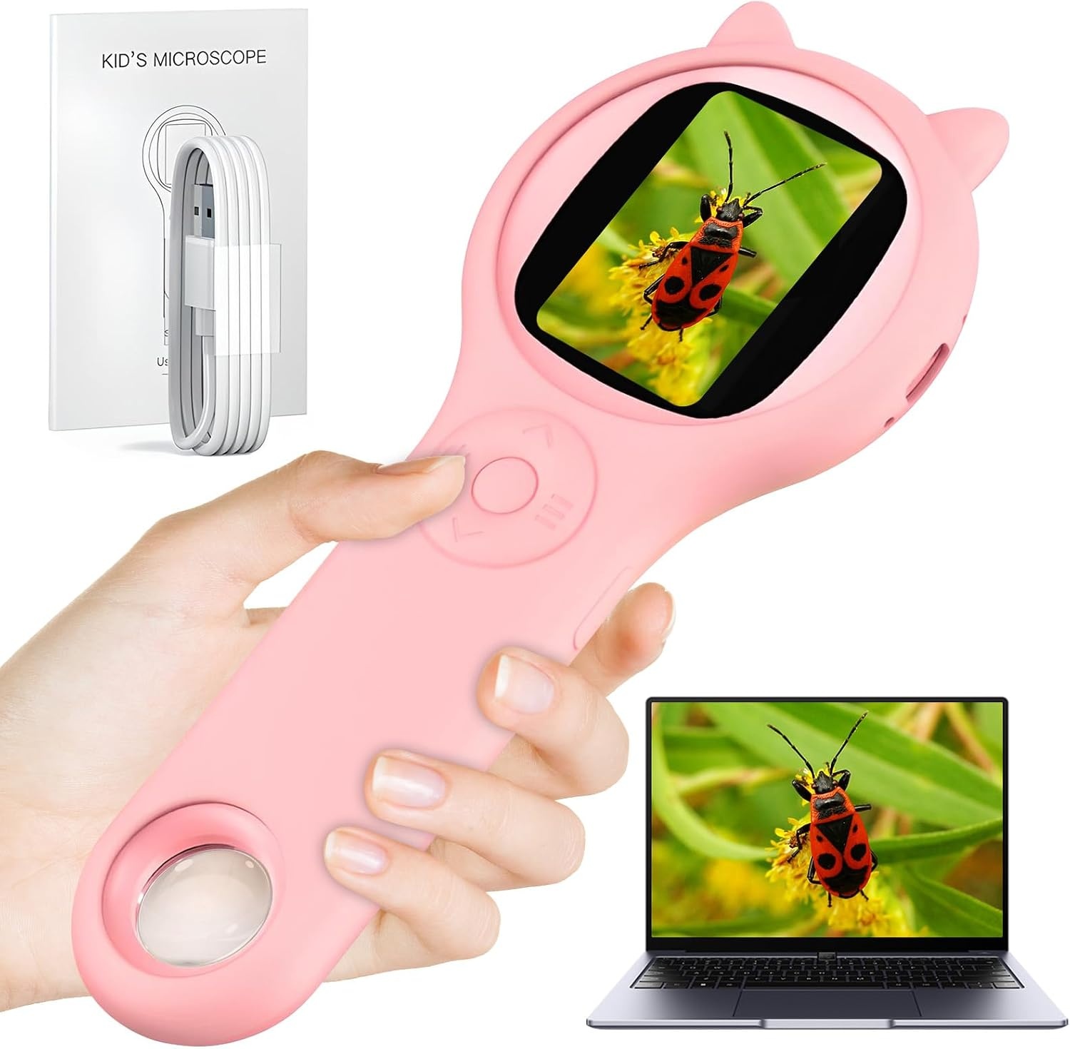 Microscope numérique enfant - Zoom 500x - Rose - Jusqu'à -30%