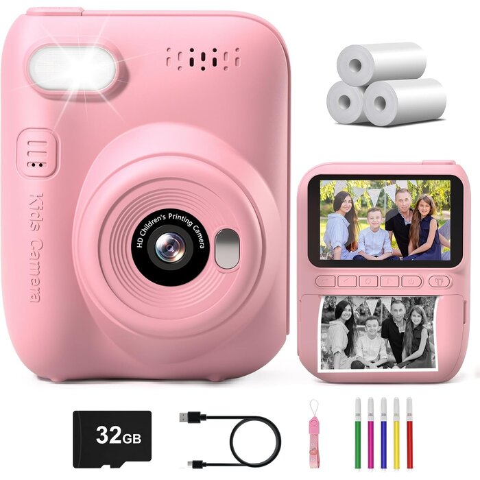 Appareil photo instantané pour enfants - Impression 1080P - Jusqu'à -33%