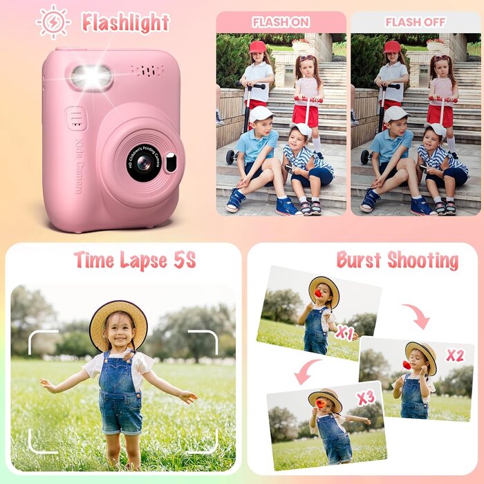 Appareil photo instantané pour enfants - Impression 1080P - Jusqu'à -33%