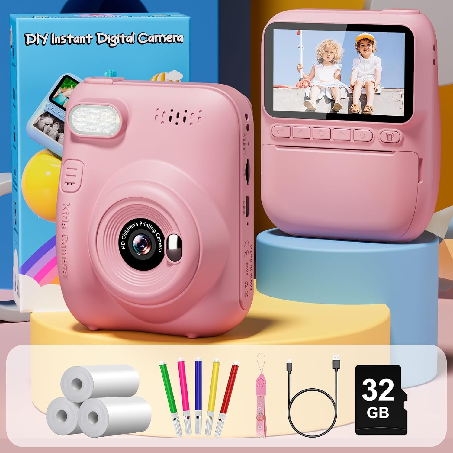 Appareil photo instantané pour enfants - Impression 1080P - Jusqu'à -33%