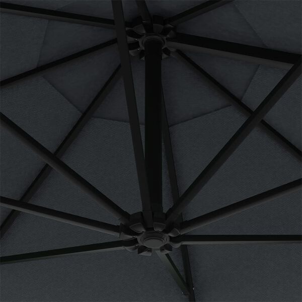 Vidaxl Parasol mural avec LED 300 cm Anthracite - Jusqu'à 35% de réduction