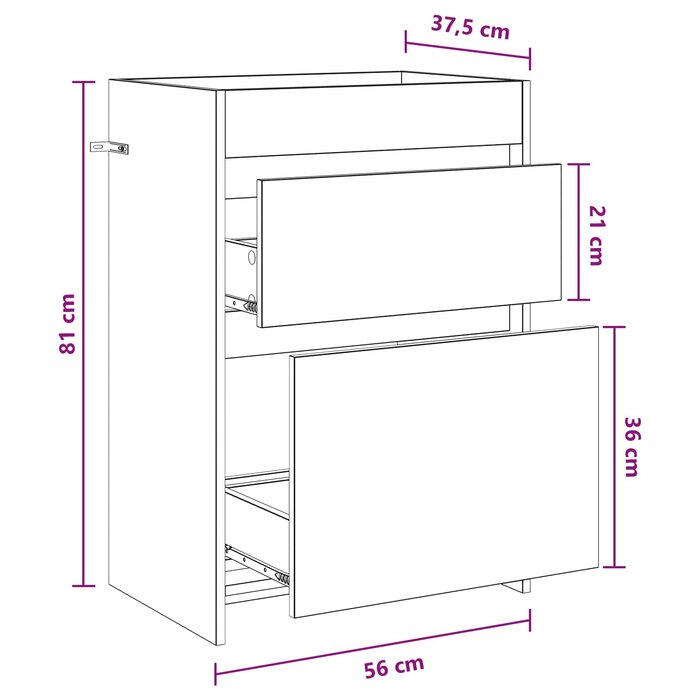 Vidaxl Meuble sous-lavabo blanc - 56x37,5x81 cm - Jusqu'à -34% de remise