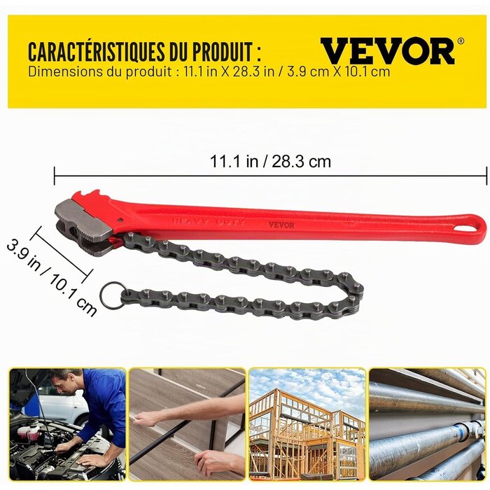 Vevor Clé à chaîne 36 pouces pour filtres et tuyaux - Jusqu'à 35% de réduction