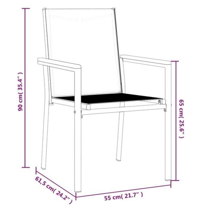 Vidaxl Lot de 2 chaises de jardin en textilène - Jusqu'à 34% de remise