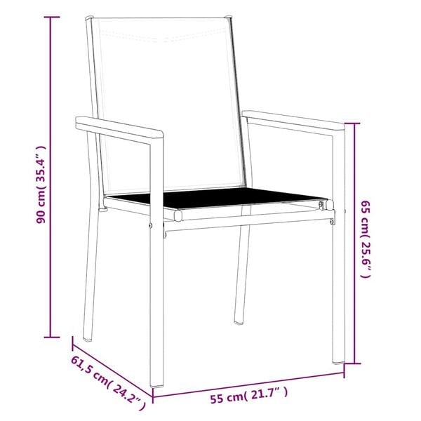 Vidaxl Lot de 2 chaises de jardin en textilène - Jusqu'à 34% de remise
