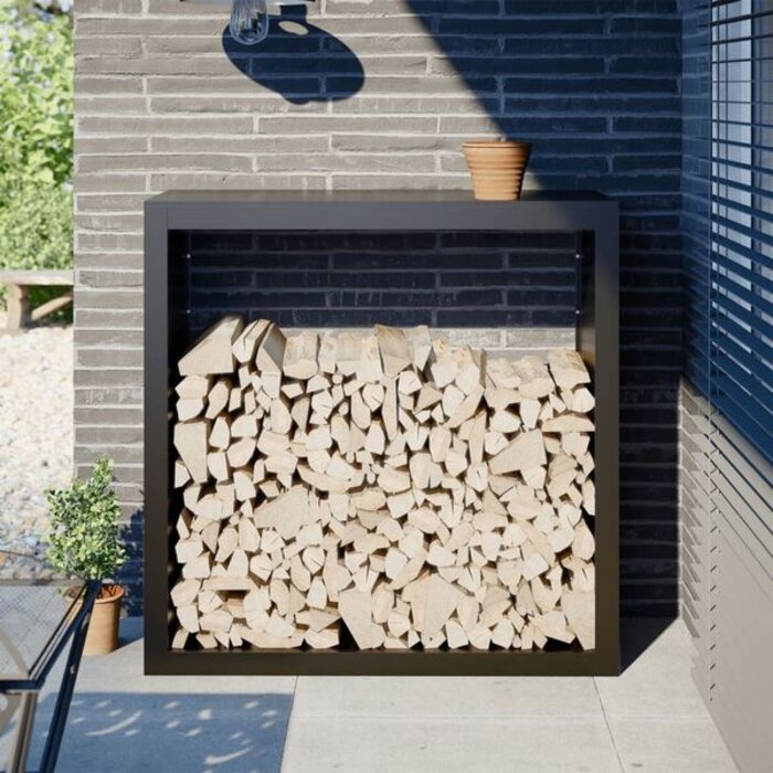 Vidaxl Range-bûches en acier noir 100 x 40 x 100 cm - Jusqu'à 35% de réduction
