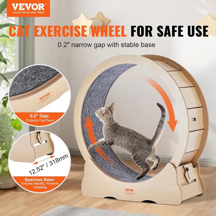 Vevor Roue d'exercice pour chat 91 cm en bois - Jusqu'à -34% sur nos modèles