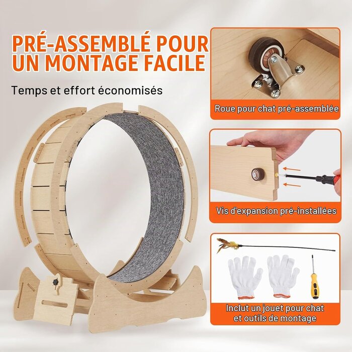 Vevor Roue d'exercice pour chat 91 cm en bois - Jusqu'à -34% sur nos modèles