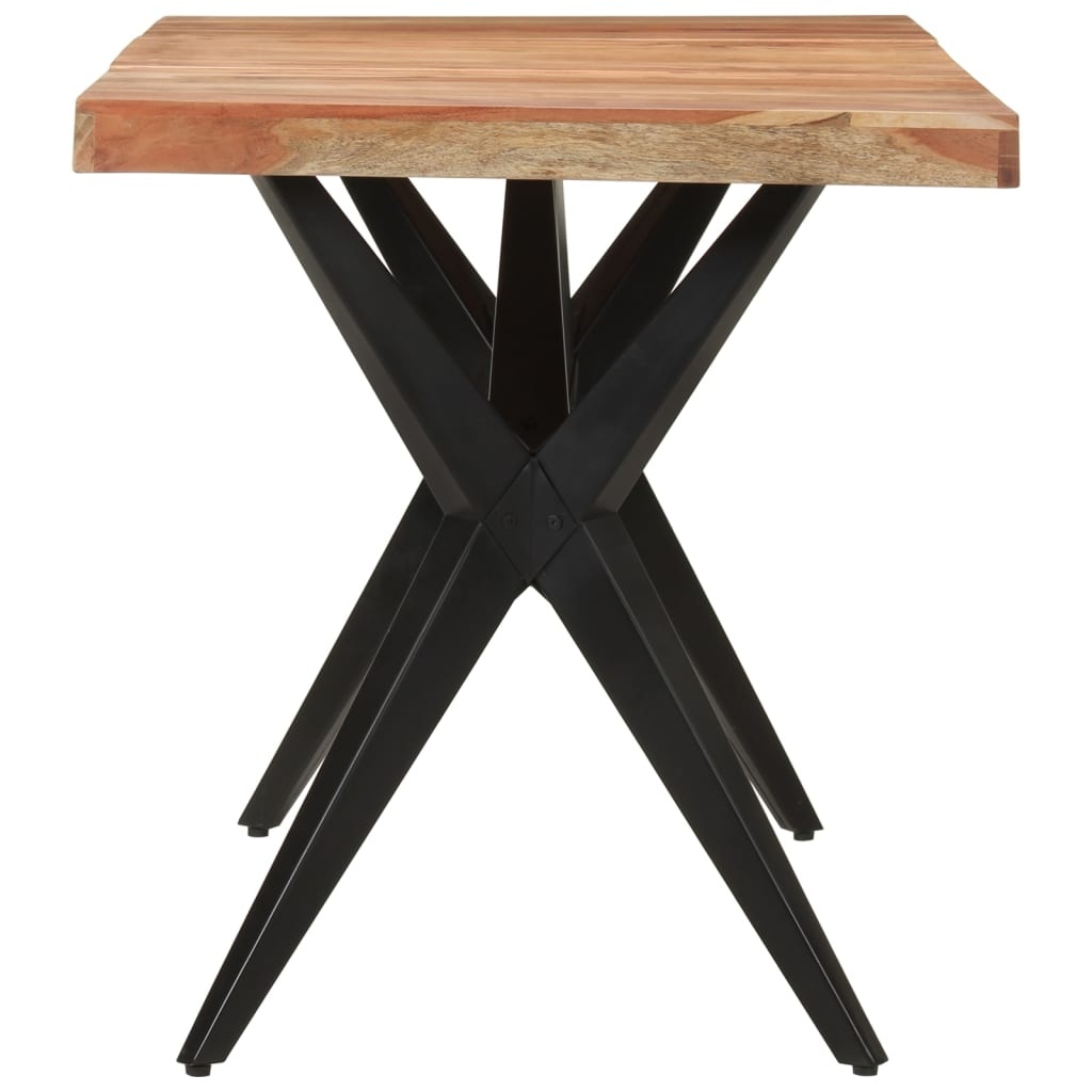 Vidaxl Table à manger industrielle en acacia massif 140 cm - Jusqu'à -35%
