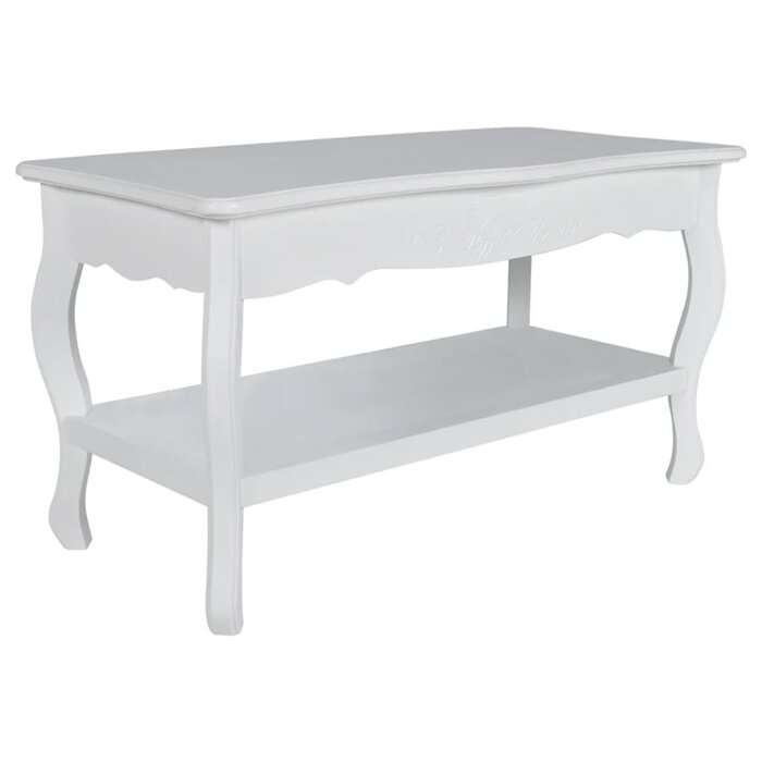 Vidaxl Table basse 2 niveaux blanc - MDF et bois - Jusqu'à 30 % de réduction