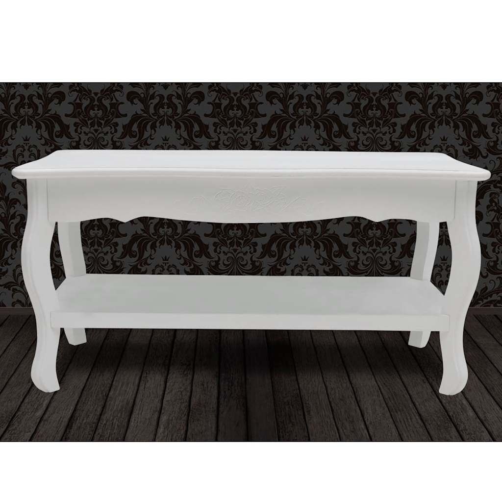 Vidaxl Table basse 2 niveaux blanc - MDF et bois - Jusqu'à 30 % de réduction